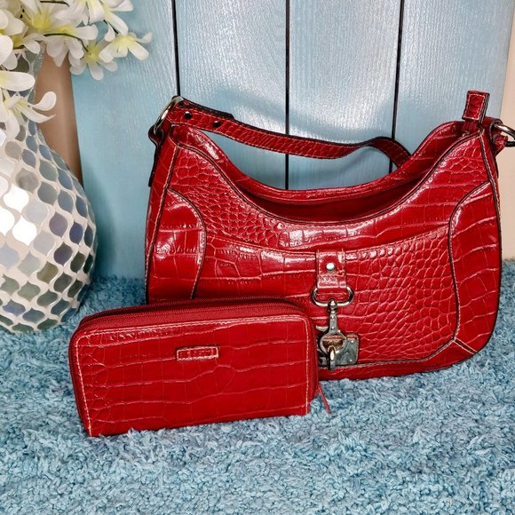 Rosetti Handbags - Rosetti Red Shoulder Bag with Matching Wallet